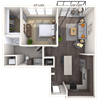 Traditional 1x1 690-746 SF